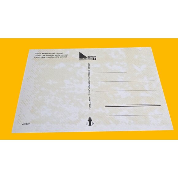 Vintage Zurich Postcard: Seagulls Over Limmat River - Picture 5 of 5